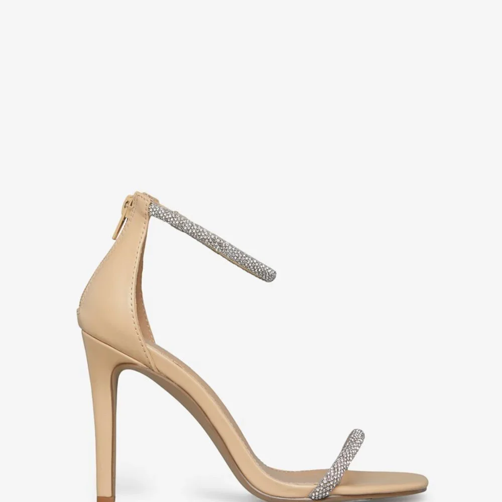 Alexxia Stiletto Ankle Strap Back Zip Heeled Sandals by Shoe Dazzle size 11 NWT
